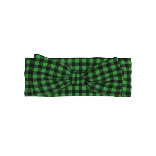 Green Gingham Buffalo Plaid Print Baby Girl Bows Headbands Baby Girls Newborn Headbands Infant Toddlers 0-6 Months