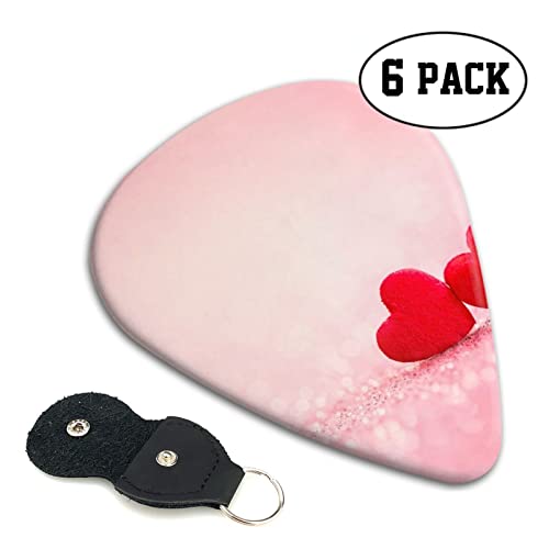 Red Heart Pink Glitter Lot de 6 médiators pour guitare acoustique, guitare électrique, basse, ukulélé – fins, moyens et… - Les Beatles, Paul McCartney, John Lennon, RIngo Starr, George Harrison Red Heart Pink Glitter Lot de 6 médiators pour guitare acoustique, guitare électrique, basse, ukulélé – fins, moyens et… – Image 3