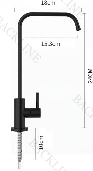 Image of B Backline Stainless Steel 304 Grade Ro Water Purifiers Tap /Faucet | 360 Rotatable Ro Tap | Clean Drinking Water Purifier Filter Faucet (Black Matt)