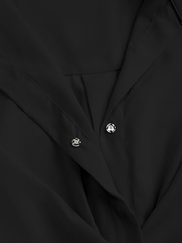 CIDER Dress for Women Collar Neck Mini Dress Middle Waist Buckle Wrap Short Sleeve Party Date Elegant2