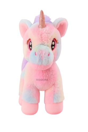 Image of Unicorn Soft Toy for Girls Boys Kids,Rainbow,Multicolor Rainbow Animal Plush Stuffed Baby Teddy Gift Birthday, 32 cm