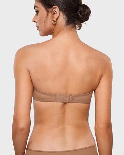 Image of INLYRIC Women's Sheer Strapless Bras Mesh Sexy Unlined Plus Size See Through Bra Underwire Demi Mesh Non Padded