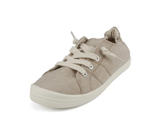 Image of Soda Flat Women Shoes Linen Canvas Slip On Sneakers Lace Up Style Loafers Zig-S