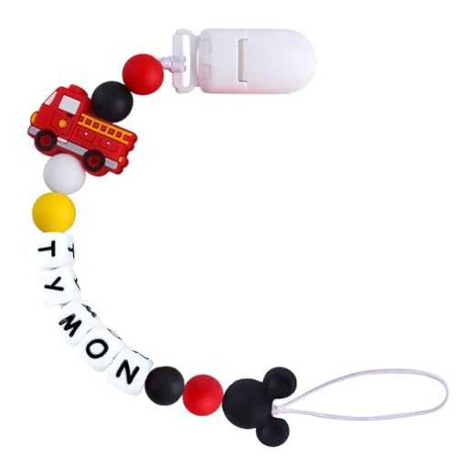 Pacifiers Clips Personalize Name Car Truck Design Pacifier Clips Holder Custom Pacifier Chain with Name for Baby Boy