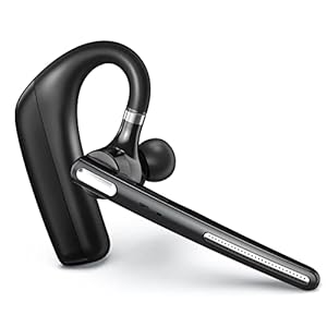 Bluetooth Headset – Wireless Headset with Microphone 90 Days Standby/110 Hours Talktime, Bluetooth Earpiece for Cell Phone/PC Tablet/Laptop Computer, Headphones for Trucker/Driver/Business