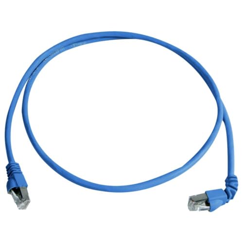 Câble de réseau Cat.7 0,5 m Telegärtner MP8 FS 600 LSZH bleu coudé