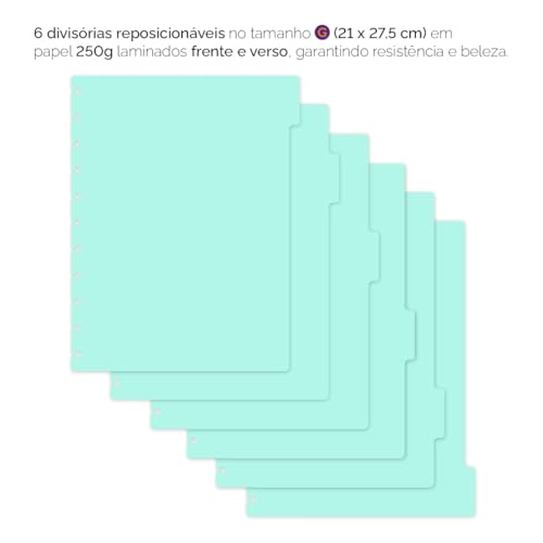 Divisórias Iscool P/Caderno De Disco G Spot Colors Tiffany