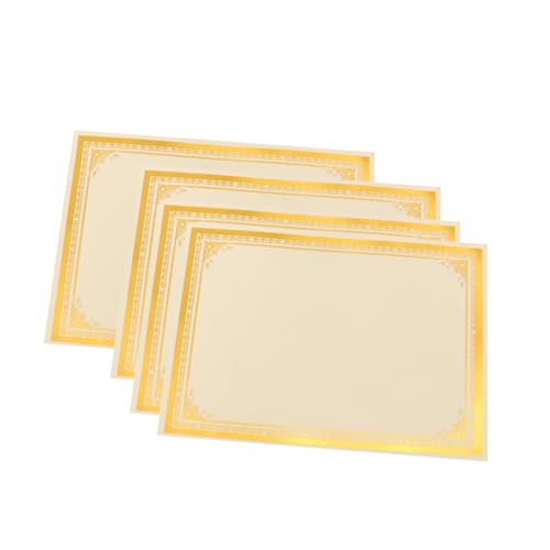 LOLIPPYY 8 hojas Papel con Borde Dorado para Diplomas Blancas para Premios y Suministros de Certificados Académicos