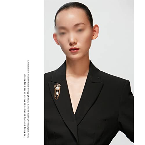 Broche fleur perle d'eau douce accessoire rétro pour robe de soirée