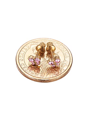 Earrings For Girls, 18k Gold Plated Butterfly Hypoallergenic Earrings for Girls, Stud Screw On Safety Backs, Stainless Steel Ultra Sensitive Ears Post For Kids, Toddlers, Little Girls, Teens - Image 3