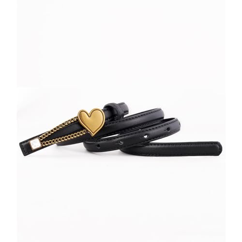 Ladies Leather Belt with Heart Chain Spaghetti Belt with Adjustable Women's Belt for Jeans, Pants, Dresses4