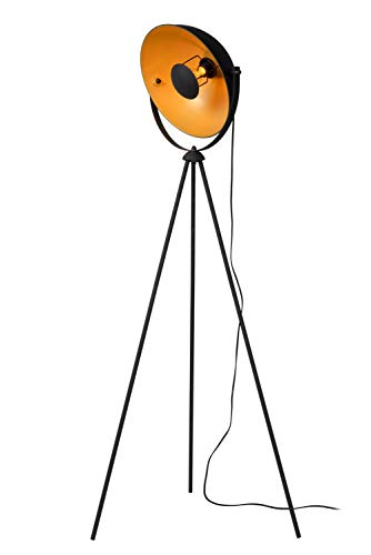 Preisvergleich Produktbild Lucide ALVARO Stehlampe, Stahl, 40 W, Schwarz, Mattes Gold