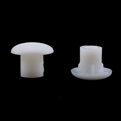 Image of MEETOOT 200pcs 5mm Plastic Hole Plugs White 3 /16 Inches Screw Caps Covers Flush Type Hole Plugs