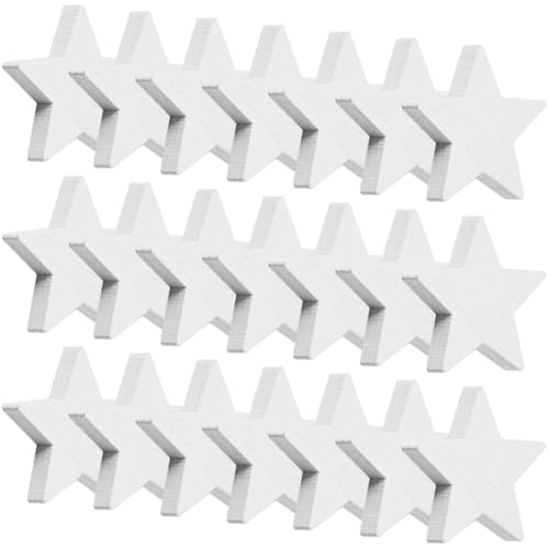 CRASPIRE 100pcs 1" Wooden Stars for Crafts Small White Unfinished Blank Wood Star Cutouts Ornaments Pieces Slices for Independence Day Flags Making Art Craft Decor DIY Crafts Wedding Party Crafting