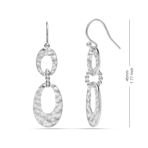 LeCalla 925 Sterling Silver Drop & Dangle Earrings for Women | Handmade Hammered, Textured, Geometric & Star Drop Dangle Jewelry | Women's Hammered Earrings Jewelry for Gift Mom Wife4