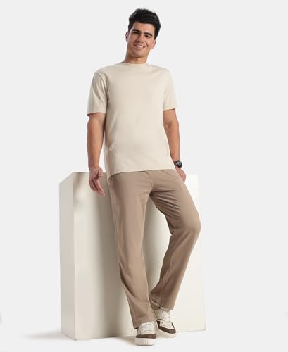 Image of Jockey AM49 Men Super Combed Cotton Rich Straight Fit Trackpants with Side and Zipper Media Pockets