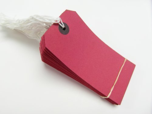 250 x rouge Pendentif avec rubans 120 x 60 mm, étiquettes Tie On Price Craft Vêtements Cover