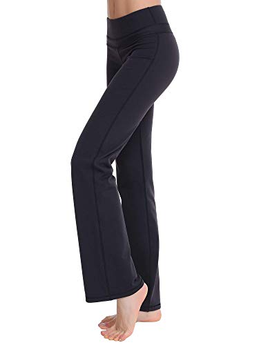 Zeronic Women's Bootcut Yoga Pants High Waist Tummy Control Long Bootleg Work Pants Workout Running Flare Pants For Women (Small,Black) #TOP24