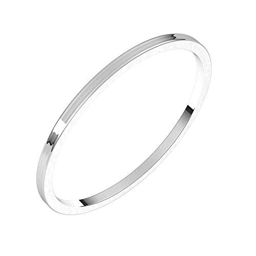 Flat Wedding Band Solid 925 Sterling Silver Real 10k 14k 18k Yellow Rose White Gold OR Platinum Ring Thin Skinny Classic Plain