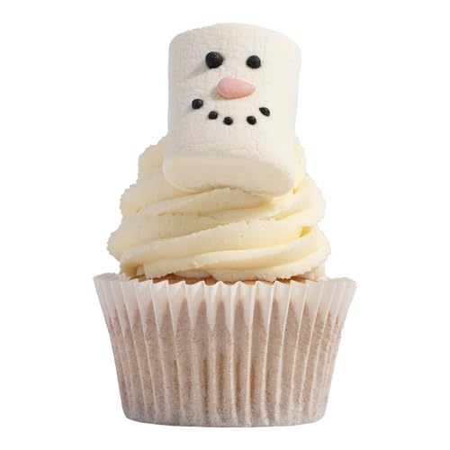 PME Cake Pack de Malvaviscos Muñeco de Nieve de Navidad | 12 Topper Festivos para Cupcakes, Tartas y Dulces de Invierno | (102g / 3.6oz)
