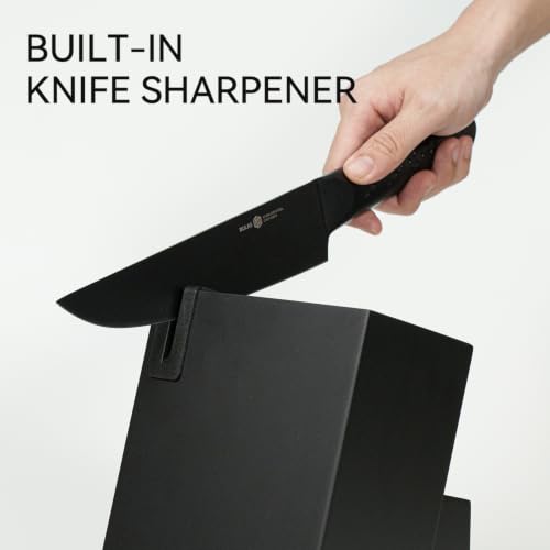 Image of 15-Piece Kitchen Knife Set with Block, Built-In Sharpener, Dishwasher Safe