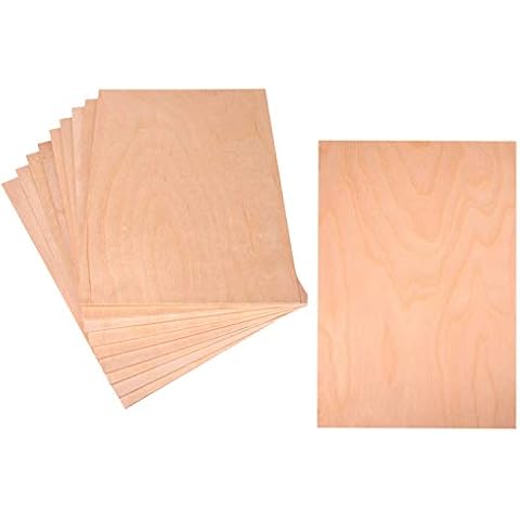 Sperrholzplatte 3mm 30x21 cm 10 x Stuck - aus Hochwertigem Holz, Birke Sperrholz 3mm A4 / Perfektes Material für Handarbeit/Laserbearbeitung/Brandmalerei (10) Cover