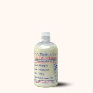 Minksheen Dog Grooming Shampoo and Conditioner, Concentrated 16 oz, Makes up to one Gallon Ready to use Shampoo, Natural Itch Relief for Pets, PH Balanced, Works Like a Cedar Bed, Made in USA