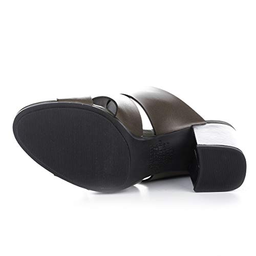 Tamanco Tanara Salto Bloco Oliva Canela, 36