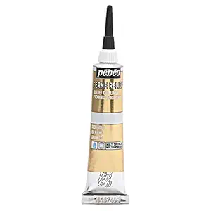 Pebeo Vitrail Stained Glass Effect Cerne Relief 20-Milliliter Tube with Nozzle, Rich Gold