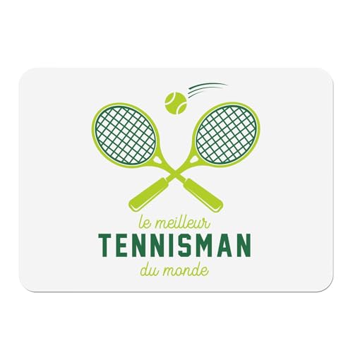 Sets de table tennis blanc grand format avec dessous liège premium - 2