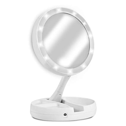 Espelho Facial de Camarim Led Articulável Com Aumento 10x para Maquiagem Barbear Portátil