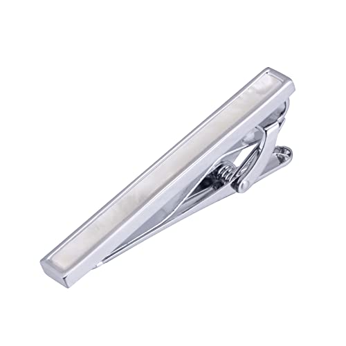 Mother of Pearl Men's Tie Clip With Presentation Box Tie Bar for Gentleman Regular Necktie Tie Pin for Daily Business Anniversary Wedding Occasions