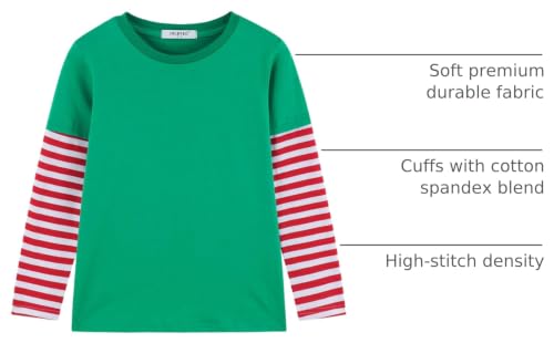 Image of DILBYKE Boys Girl Long Sleeve Striped Crew Neckline T-Shirts Kid Tee