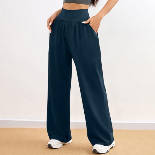 High Waisted Pants for Women Wide Leg Yoga Pants Casual Loose Lounge Sweatpants Comfy Sports Athleti