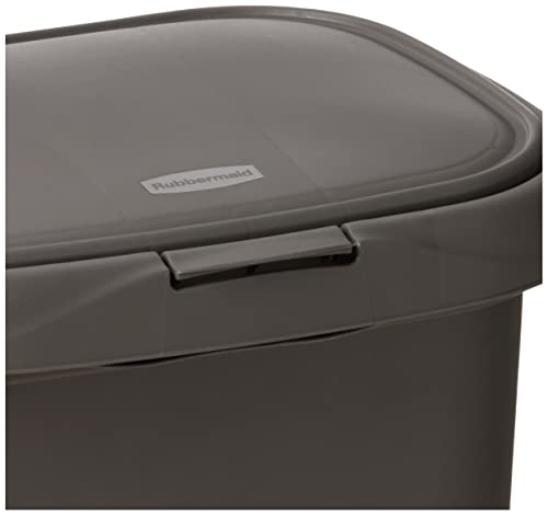Rubbermaid Spring Top Trash Can with Lid 13 Gallon Gray Plastic Garbage Bin for Home/Kitchen/Office/Garage by Rubbermaid - Used condition - US$33.81