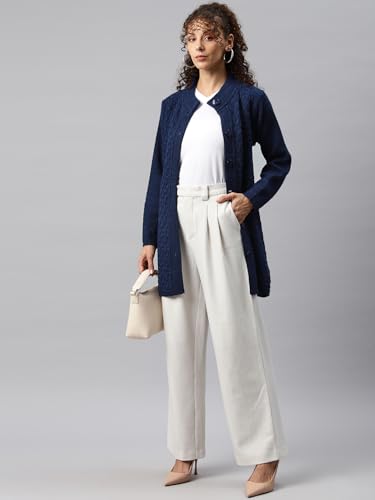 Image of One femme Women's Woollen Solid Color Coat