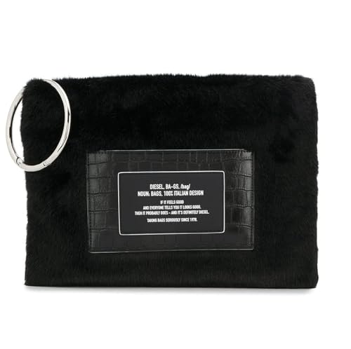 Diesel Clutch DUKESS BABE de piel sintética para mujer (Negro)