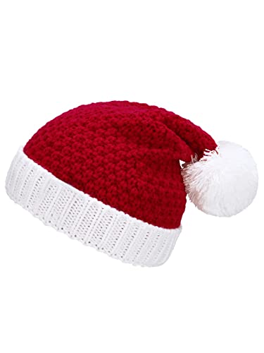 Century Star Christmas Hats for Women Santa Hat Adult Unisex Classic Knitted Warm Beanie for New...
