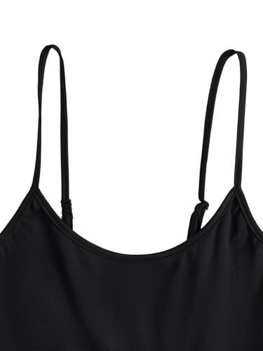 GORGLITTER Women's Strappy Sleeveless A Line Midi Dress Round Neck Swing Casual Summer Short Dress