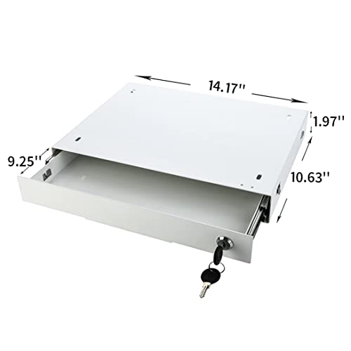 Vwindesk 14 Inch Slim Under Desk PullOut Storage Office