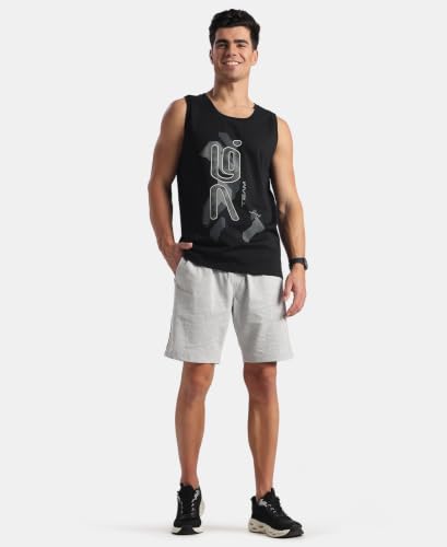 Image of Jockey 9928 Men Super Combed Cotton Rich Graphic Printed Tank Top