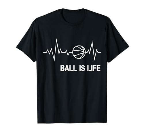Basketball Heartbeat Big Balls My Life Baller Player Coach T-Shirt