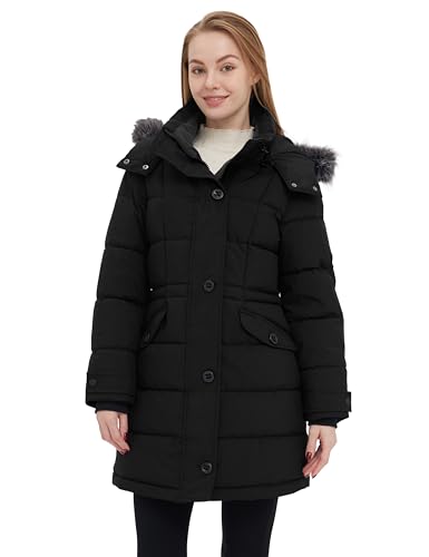 ZSHOW Women's Warm Hooded Winter Coat Waterproof Quilted Puffer Jacket Long Windproof Parka2