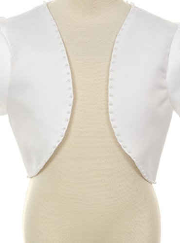 BluNight Collection Bridal Satin Short Jacket Shrug Little Girl Flower Girl Dress Communion Bolero4