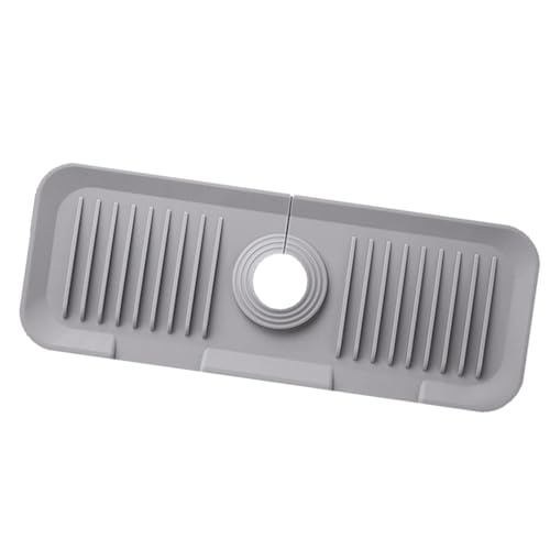 Protector contra salpicaduras de grifo con bandeja de silicona y soporte de esponja 2