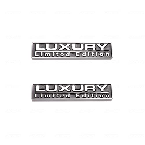 Carrun 2 Pcs Luxury Limited Edition Emblem Auto Racing Sport 3D Badge Rear Trunk Sticker Side Fender Decal (Silver Black), Cr-2Luxury #TOP13