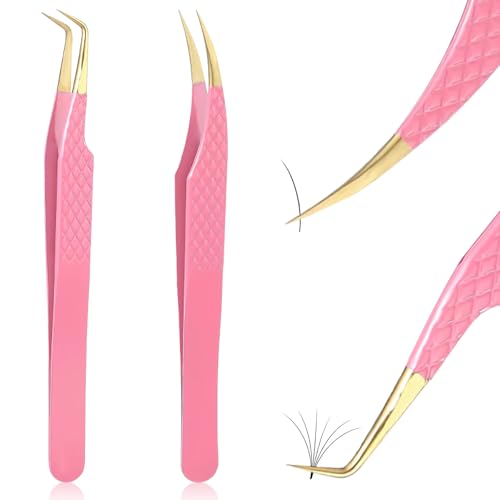 Professional Lash Tweezers Set Bent & Straight Tips