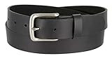 BS1050-32 Genuine Full Grain Leather Belt Casual Jean Belt 1-1/4'(32mm) Wide, Made In USA (Black,32)
