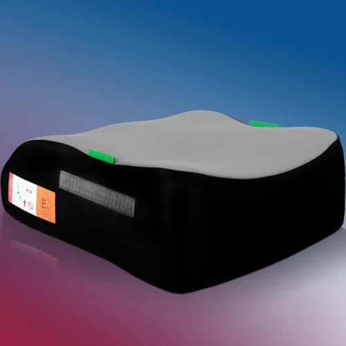 Kindersitzerhöhung Sitzerhöhung ergonomisch Kinder 135-150 cm Auto Sitz ECE R129 Bezug waschbar (Grau)