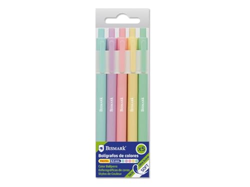 Pack 5 Bolígrafos Soft Tinta Colores Pastel 0.5mm